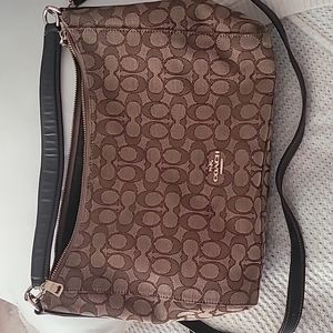 COACH Brown/Tan Signature Hobo Bag